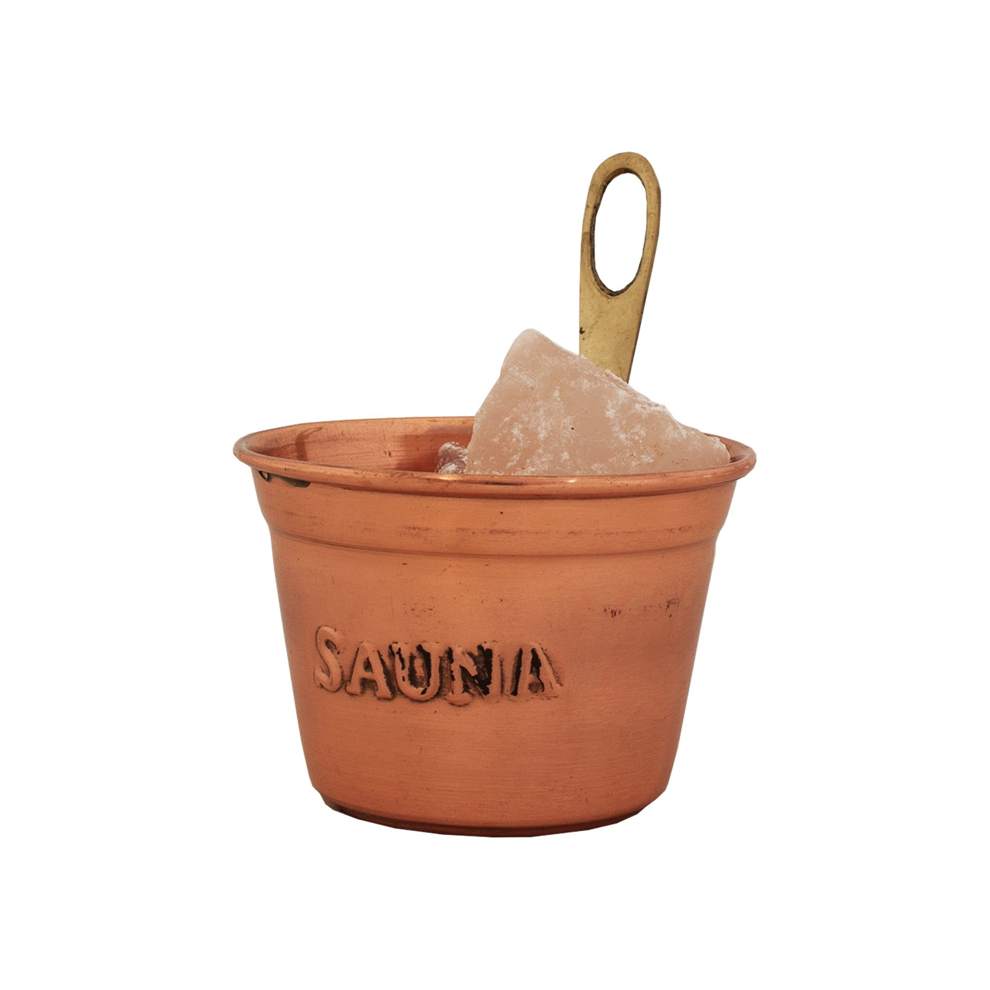 Emendo Sauna zout beker - koperen cup met zout stenen