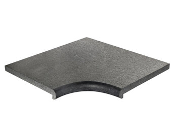 Binnenhoek afgeronde neus - Basalt Gevlamd