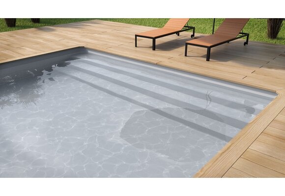 Liner - Ovaal Grijs - 8 x 4 x 1,5 m hoogte