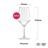 Happy Glass Lady Abigail Wijnglas - Set van 2 Kunststof Glazen 470ml