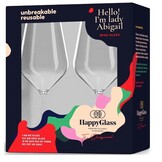 Happy Glass Lady Abigail Wijnglas - Set van 2 Kunststof Glazen 470ml