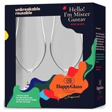 HappyGlass Mister Gustav Bierglas -Set van 2 Kunststof Glazen 500ml