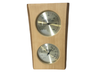 Sauna thermo- en hygrometer - met hout verticaal