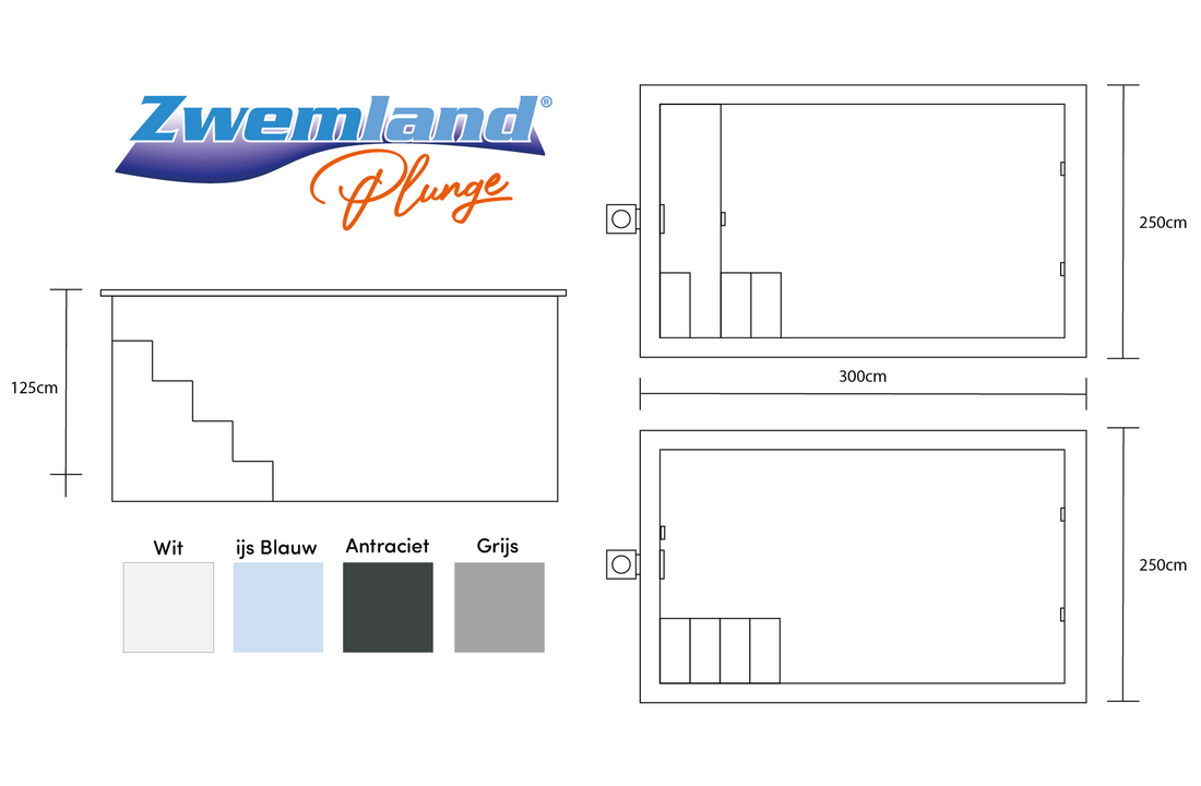 Zwemland Plunge Pool 2,5 x 3,0 x 1,25m