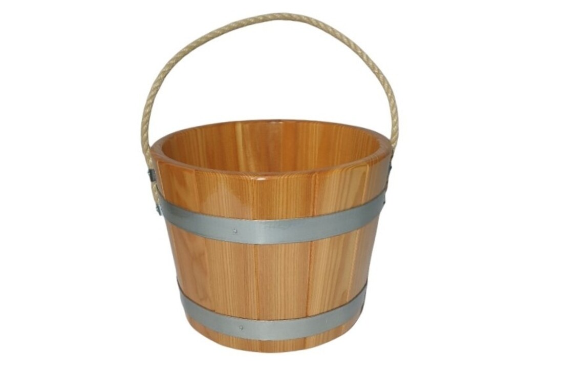 Sauna Emmer Lariks 5 Liter blank gelakt met handvat