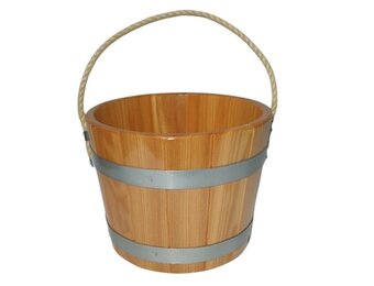 Sauna Emmer Lariks 5 Liter blank gelakt met handvat