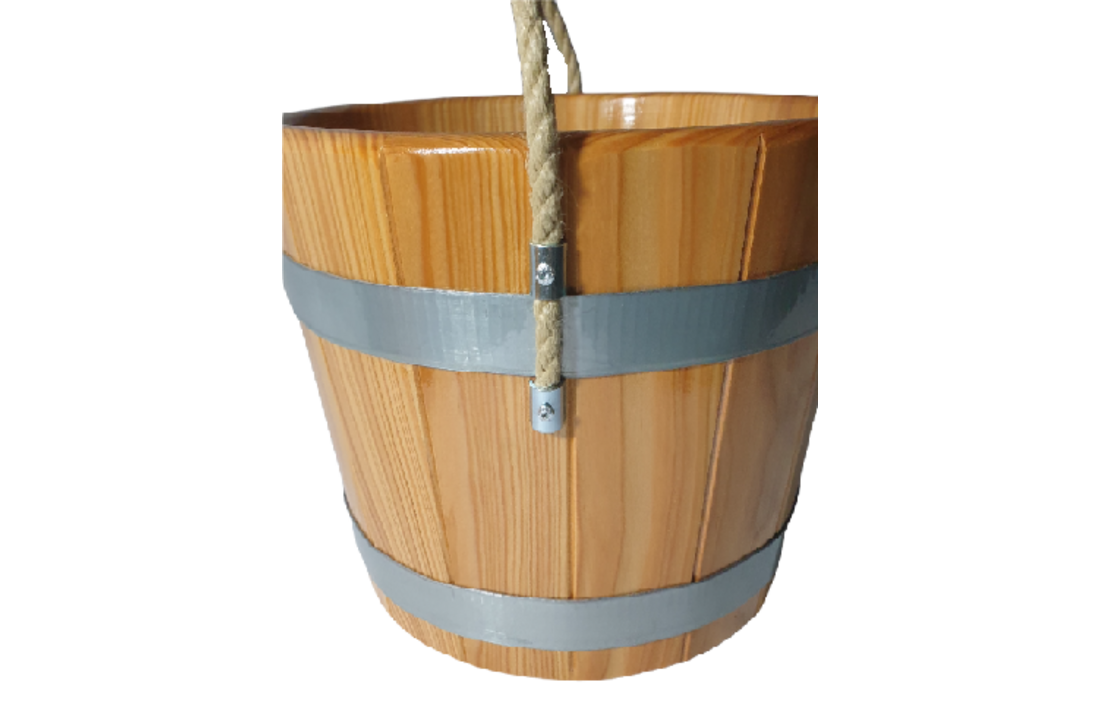Sauna Emmer Lariks 5 Liter blank gelakt met handvat