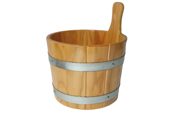 Sauna Emmer Lariks 5 Liter blank gelakt
