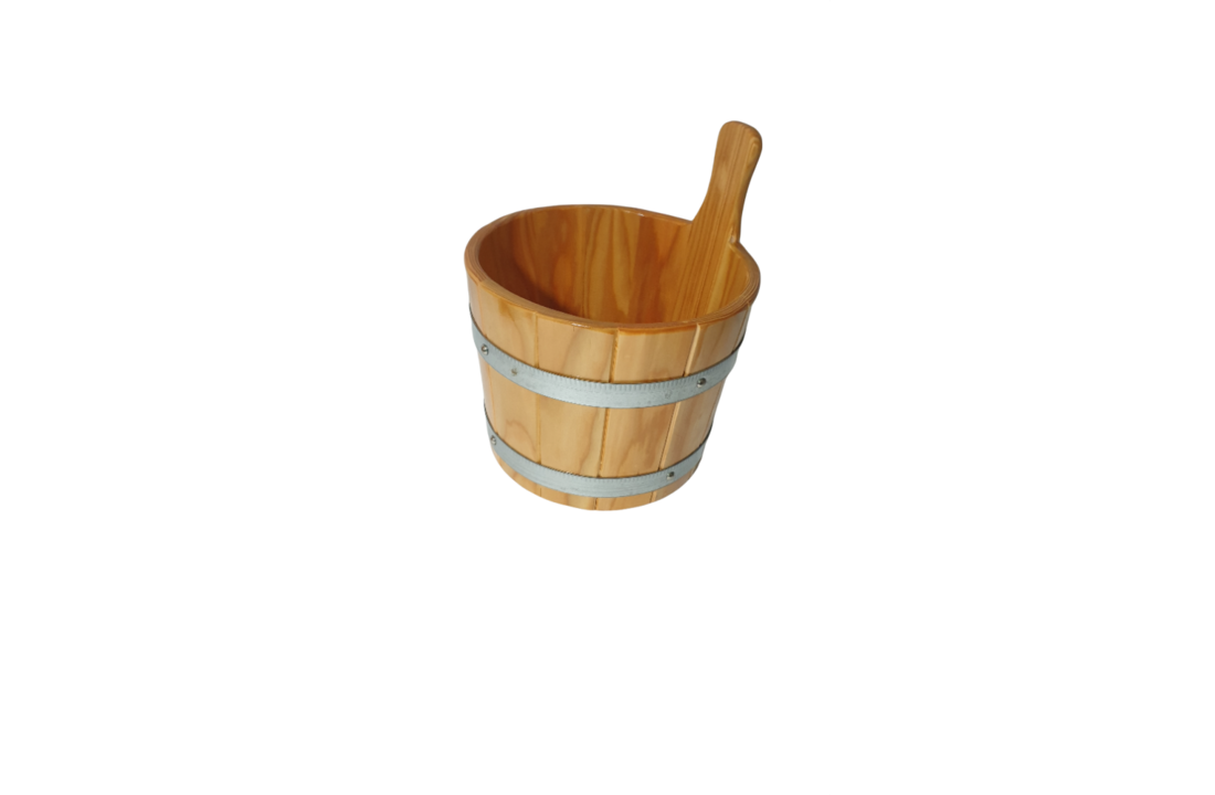 Sauna Emmer Lariks 5 Liter blank gelakt
