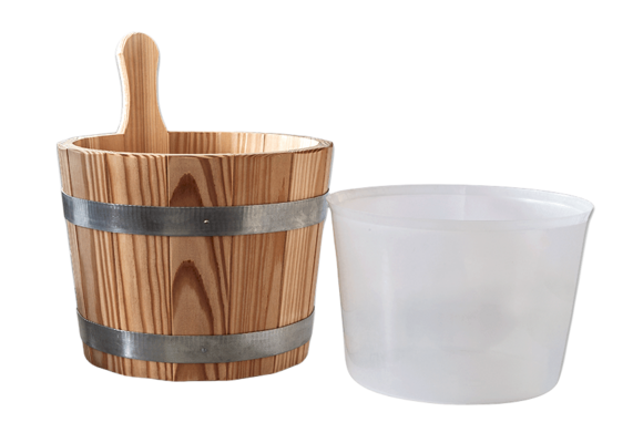Sauna Emmer Lariks 5 Liter Naturel inclusief binnen emmer