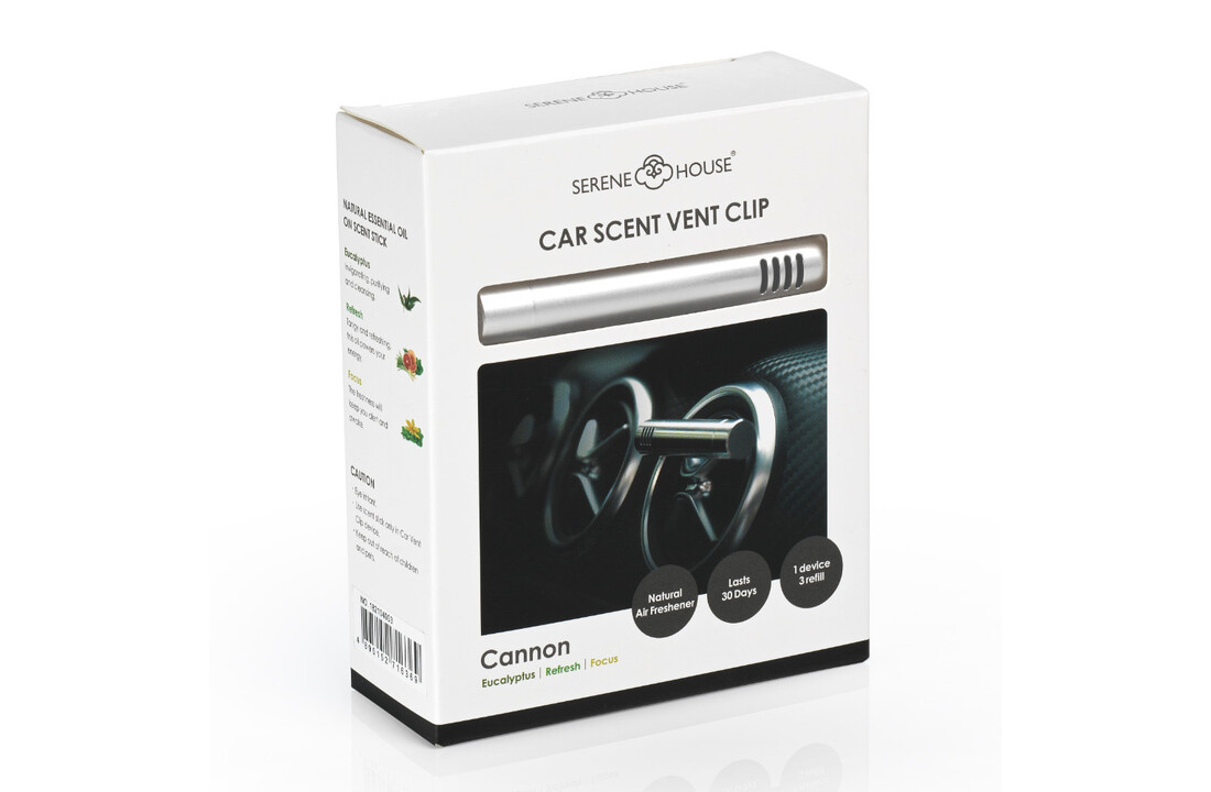 Serene House Car Scent Vent Clip - Cannon Silver