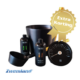 Cadeau set  Sauna emmer zwart thermometer