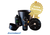 Cadeau set  Sauna emmer zwart thermometer