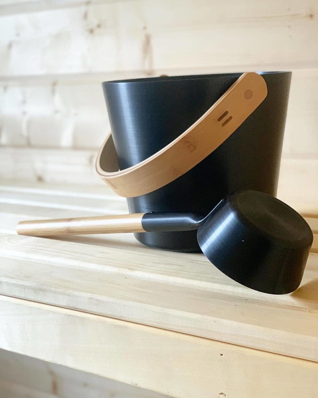 Cadeau set  Sauna emmer zwart