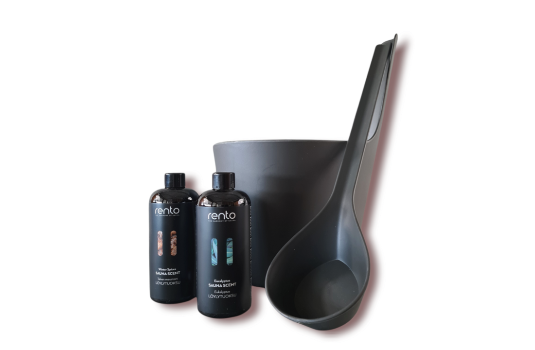 Cadeau set  Sauna emmer Pisara zwart