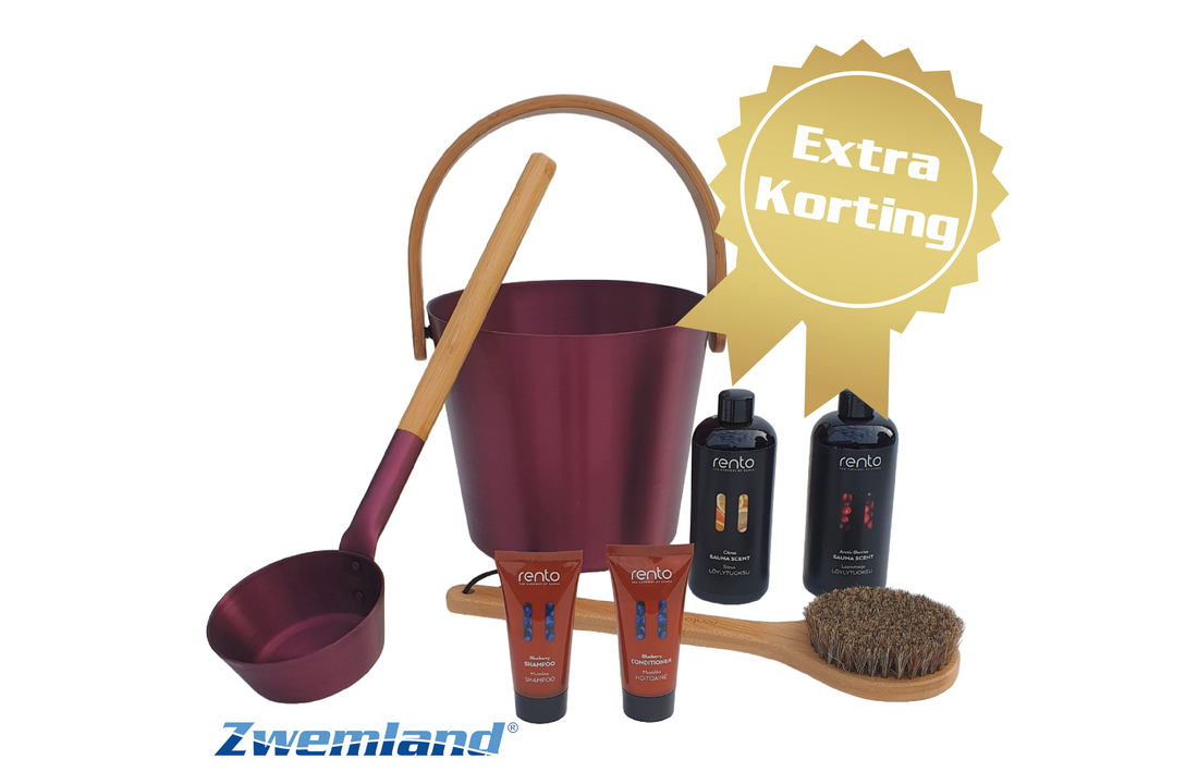Cadeau set  Sauna emmer bordeaux rood - Black Friday Deal!