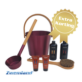 Cadeau set  Sauna emmer bordeaux rood - Black Friday Deal!