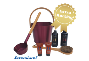 Cadeau set  Sauna emmer bordeaux rood - Black Friday Deal!
