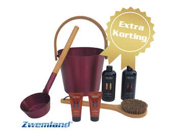 Cadeau set  Sauna emmer bordeaux rood - Black Friday Deal!