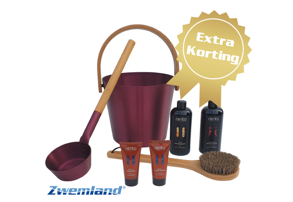 Cadeau set  Sauna emmer bordeaux rood - Black Friday Deal!