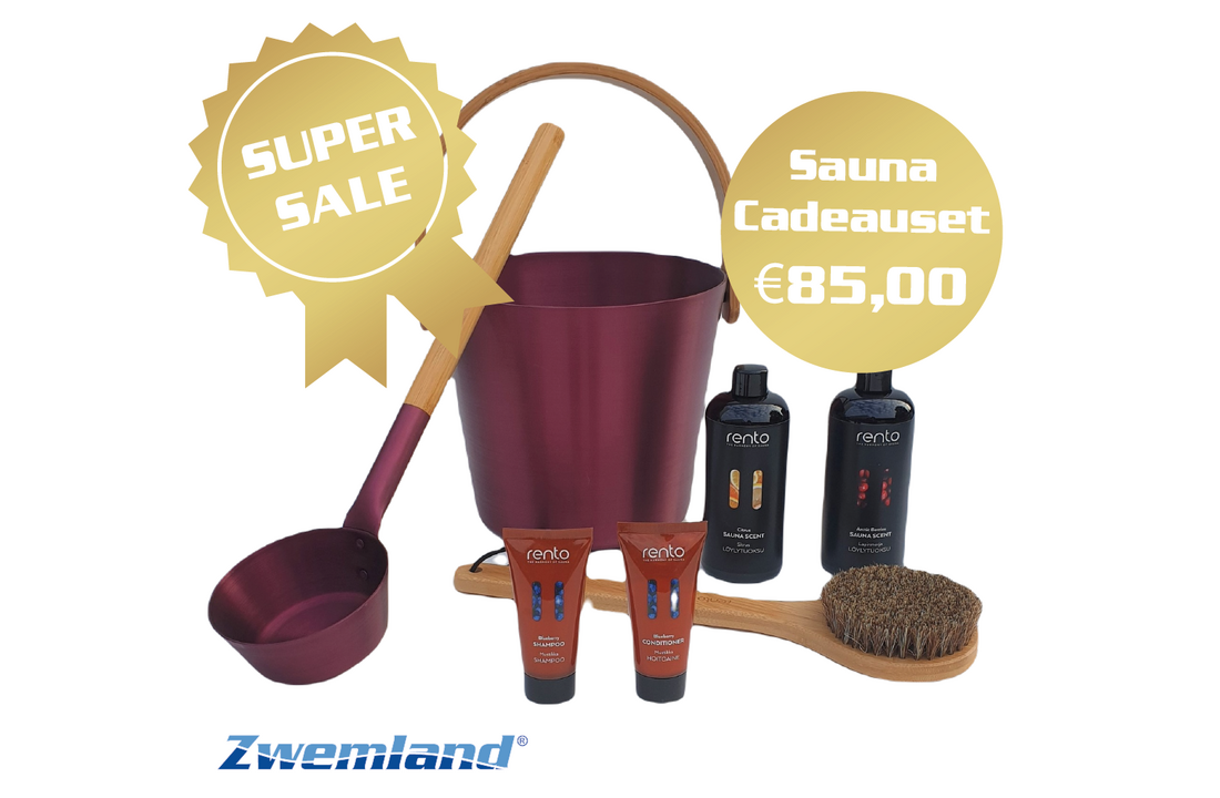 Cadeau set  Sauna emmer bordeaux rood - Black Friday Deal!