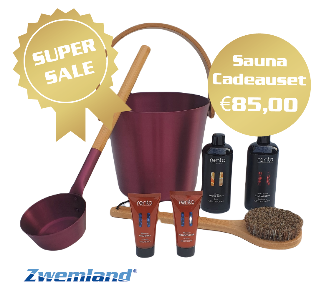 Cadeau set  Sauna emmer bordeaux rood - Black Friday Deal!