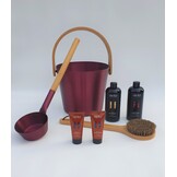 Cadeau set  Sauna emmer bordeaux rood - Black Friday Deal!