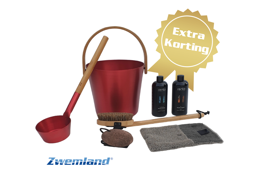 Cadeau set  Sauna emmer rood - Black Friday Deal