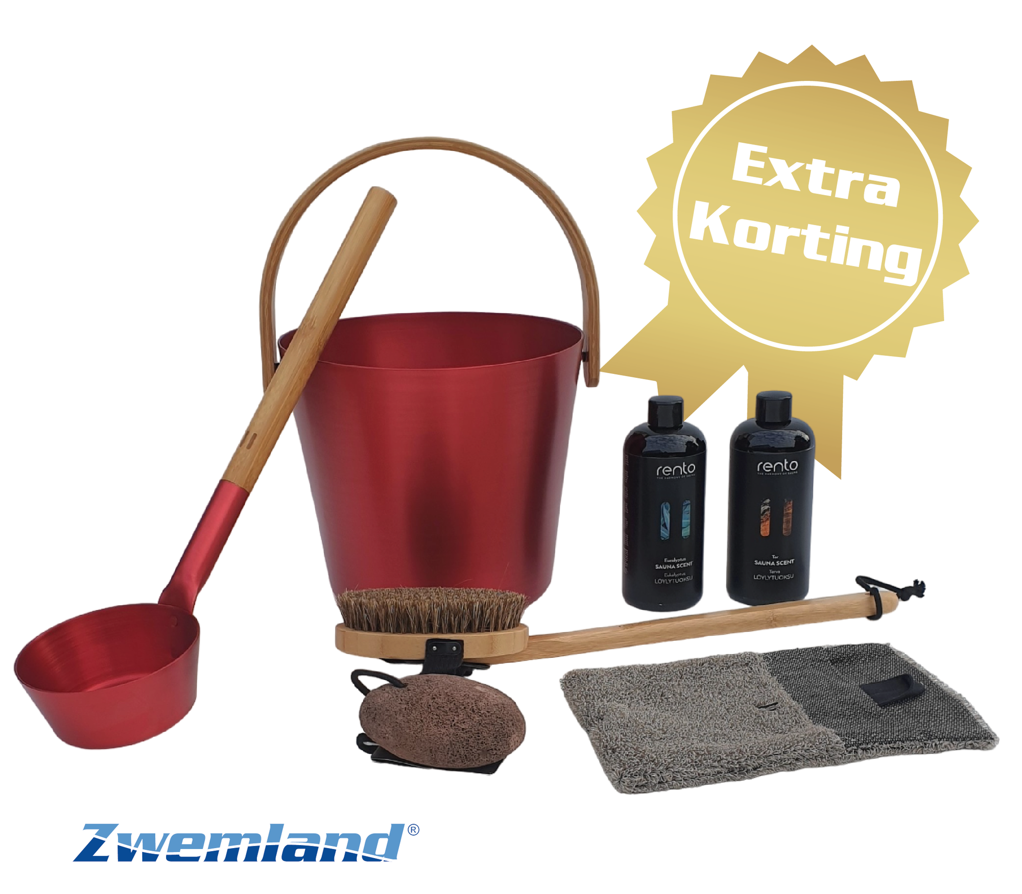 Cadeau set  Sauna emmer rood - Black Friday Deal