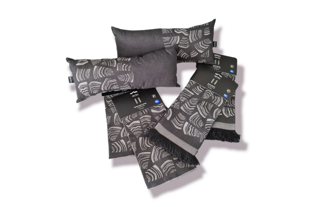 Cadeau set Rento pino - sauna textiel | zwart