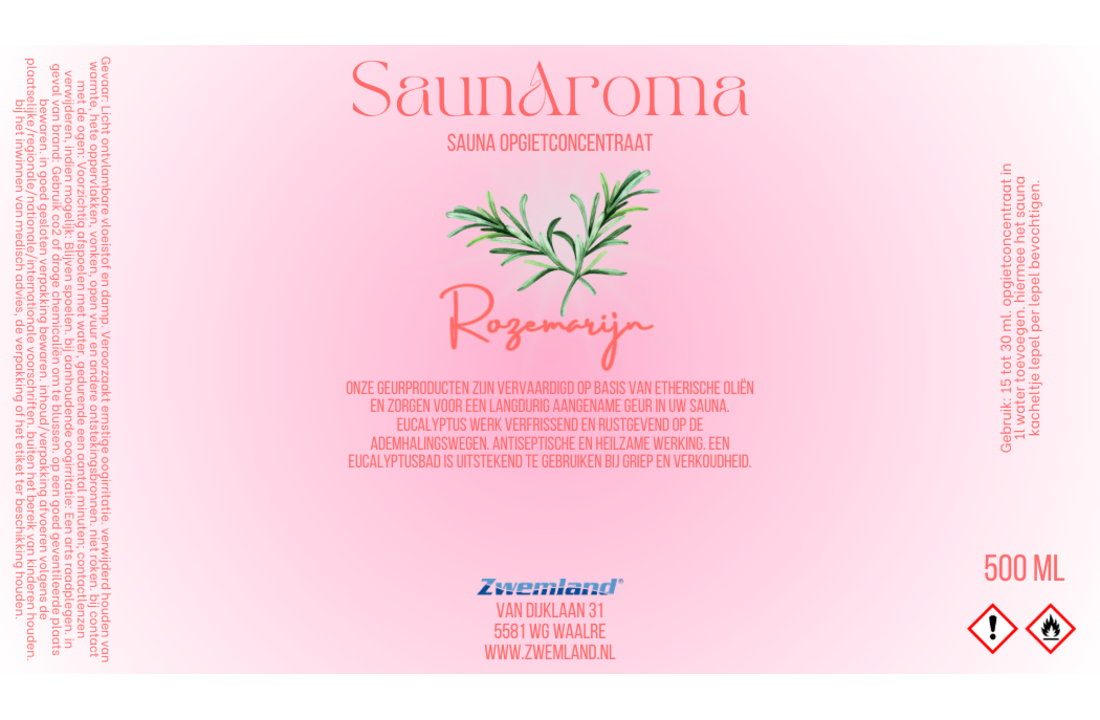 SaunAroma Sauna Geur 500 ml - Rozemarijn