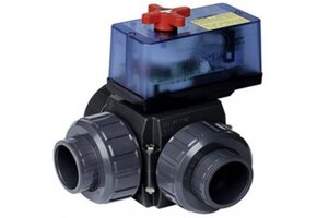3-weg elektronische kogelkraan 50 mm, 230V AC