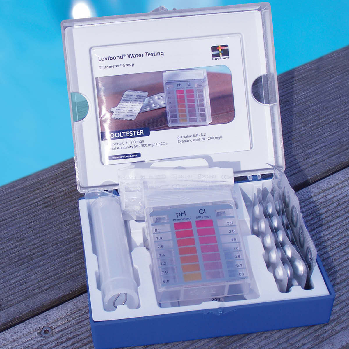 4 in 1 testset (DPD, pH, totale alkaliteit en cyanuurzuur)