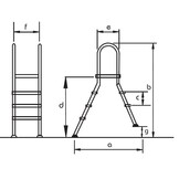 Zwembadtrap A-Frame 3 + 3 Treden AISI 304