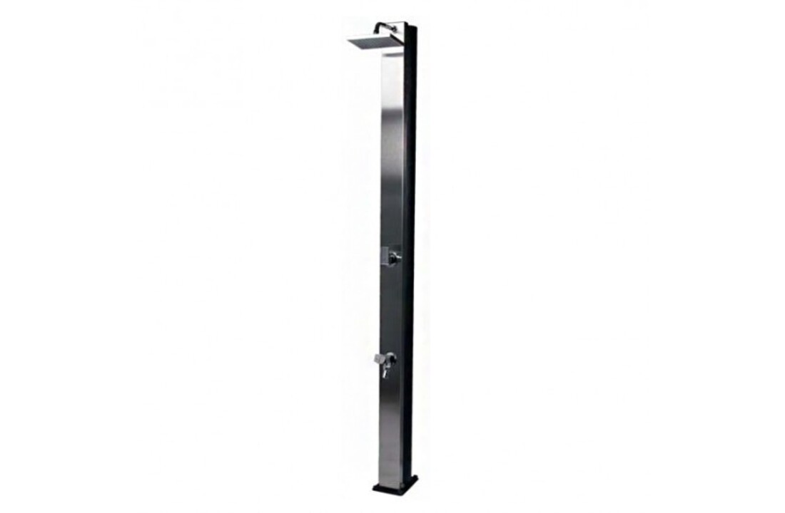 Inox solar douche met voet spoeler