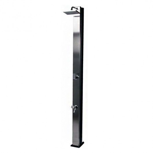 Inox solar douche met voet spoeler