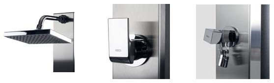 Inox solar douche met voet spoeler