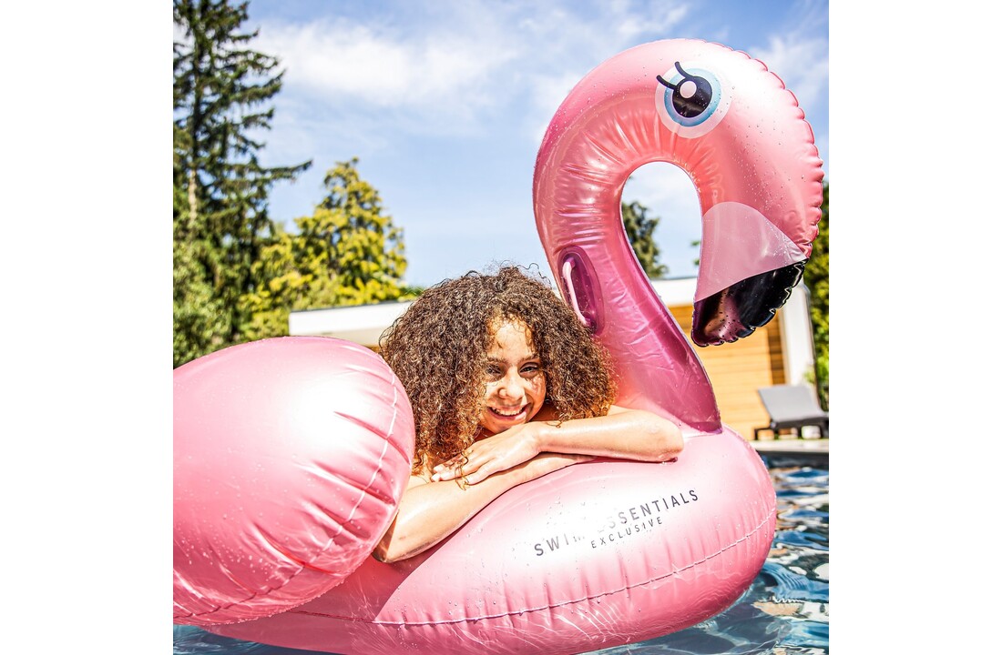 Opblaas Flamingo Rosé Goud XL