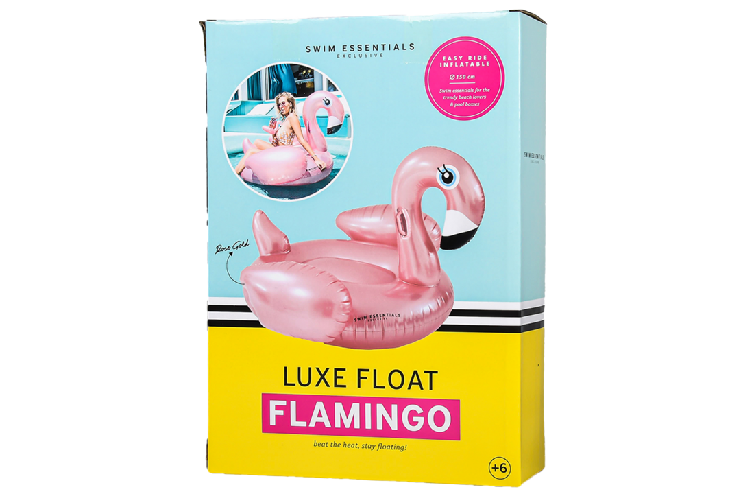 Opblaas Flamingo Rosé Goud XL
