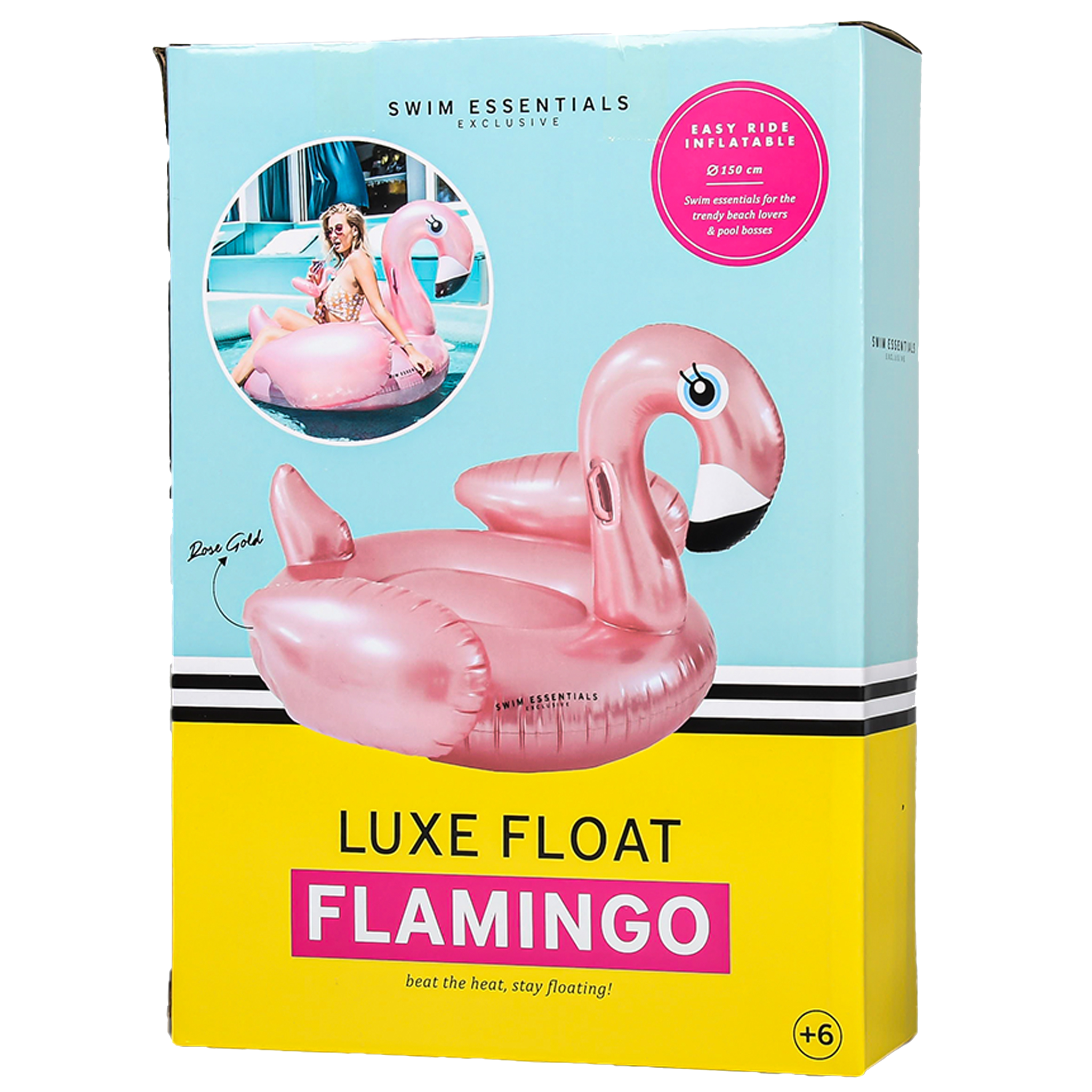 Opblaas Flamingo Rosé Goud XL