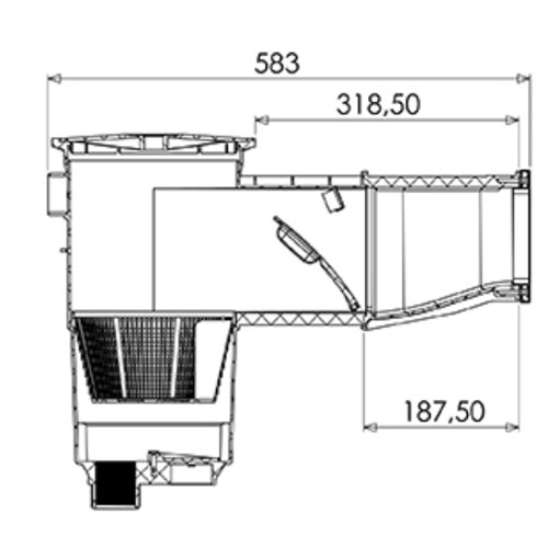 Weltico Skimmer A600 Hoogwaterlijn  Antraciet Beton/Liner