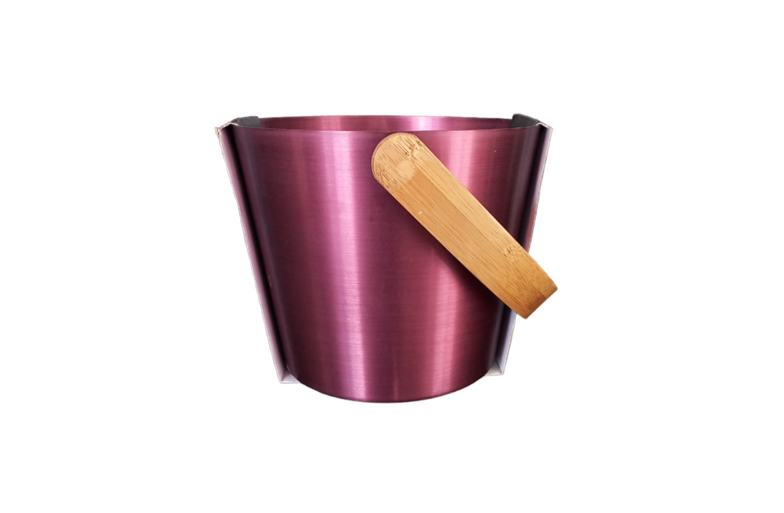 Rento Sauna Emmer Aluminium met Bamboe Handvat paars