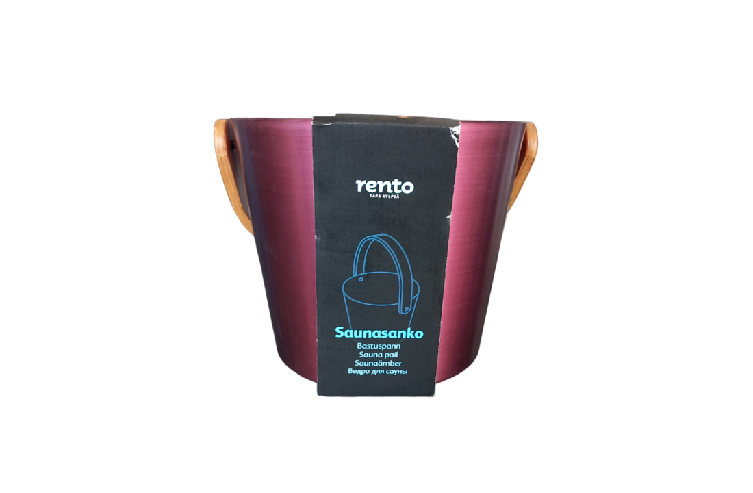Rento Sauna Emmer Aluminium met Bamboe Handvat paars
