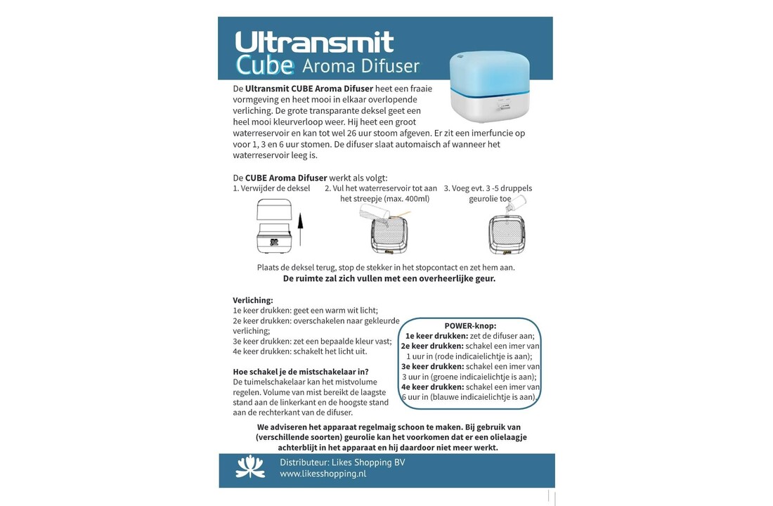 Ultransmit Aroma Diffuser Cube