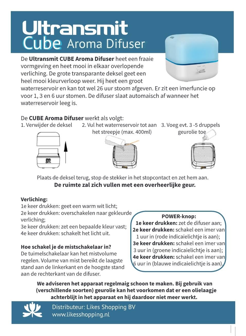 Ultransmit Aroma Diffuser Cube