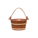 Sauna emmer 4 liter bastring met kunststof inzet  en handvat touw