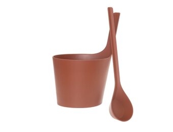 Rento Pisara Sauna Emmer en lepel biocomposiet oranje-bruin