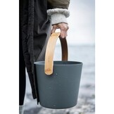 Rento Sauna Emmer Aluminium met Bamboe Handvat Grijs