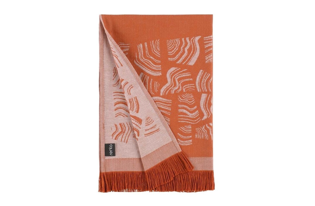 Rento Pino Sauna Badhanddoek oranje/bruin - 78x150 cm