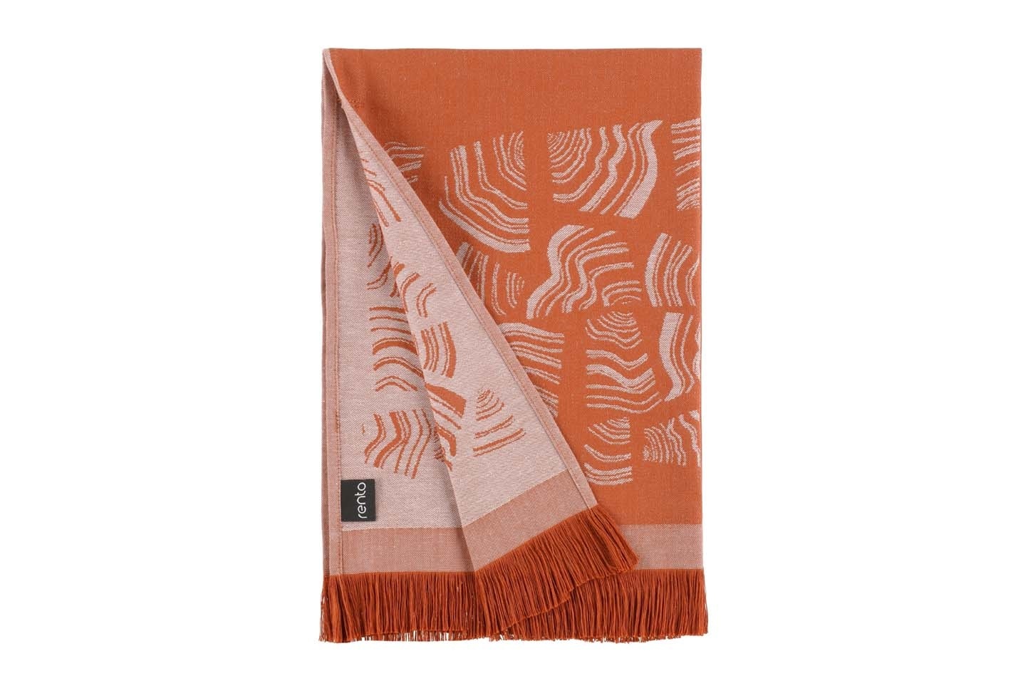 Rento Pino Sauna Badhanddoek oranje/bruin - 78x150 cm
